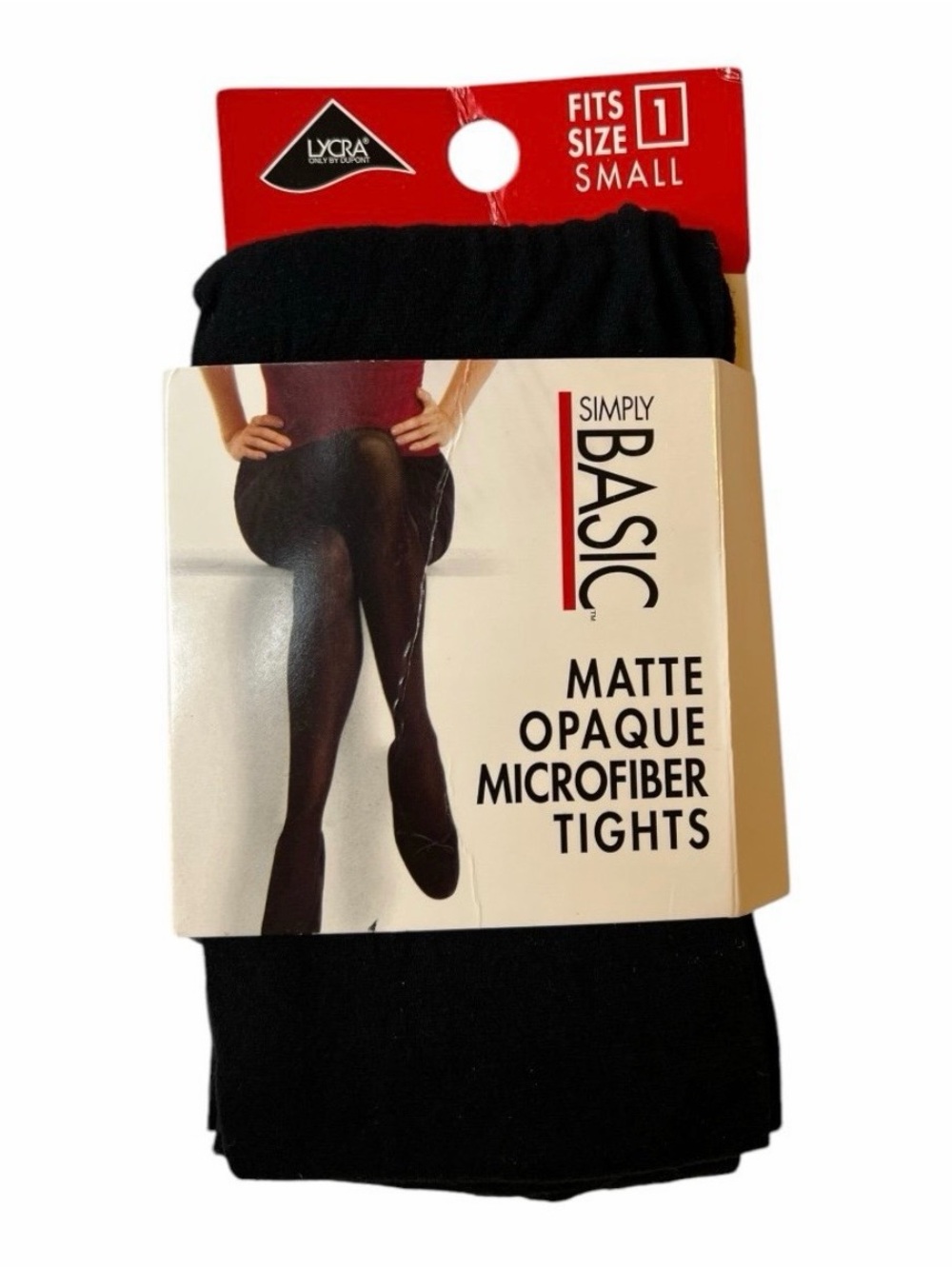 Simply Basic 00s Vintage Black Matte Opaque Microfiber Tights Sz S